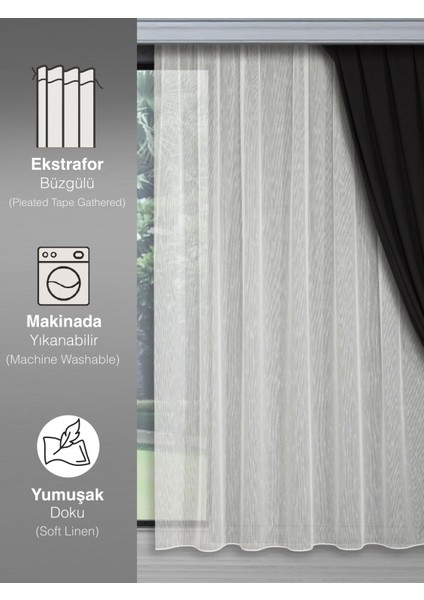 Sık Şantuklu Tül Perde | Pilesiz Ekstraforlu | Her Odaya Uygun | En Çok Satan Model fırsatları