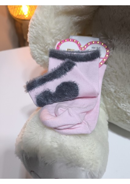 Kız Çocuk Peluş Detaylı Çorap Yumuşacık Nefes Alabilir Terletmez indirimleri