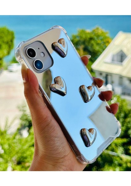 Aksesuar 12 ve 12 Pro ile Uyumlu Aynalı Darbe Önleyici Kamera Korumalı Silikon Kılıf