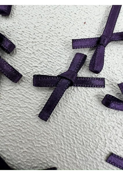 Since 1995 Fiyonk (100 Adet) (Polyesterden Üretilmiş Saten Kurdela) Süslemeler-Dikiş-Saç Bantı (Mor, 3.5 Mm-4)
