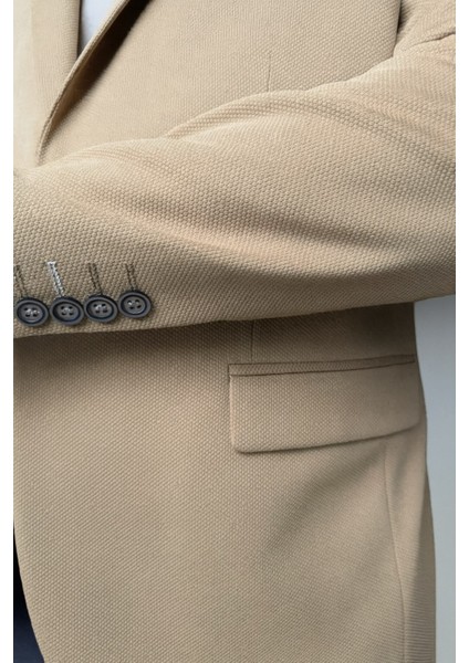 Vizon Erkek Blazer Ceket – Esnek Comfort Kumaş, Italyan Kesim, Tek Düğmeli Slim Fit Şık Model indirimleri