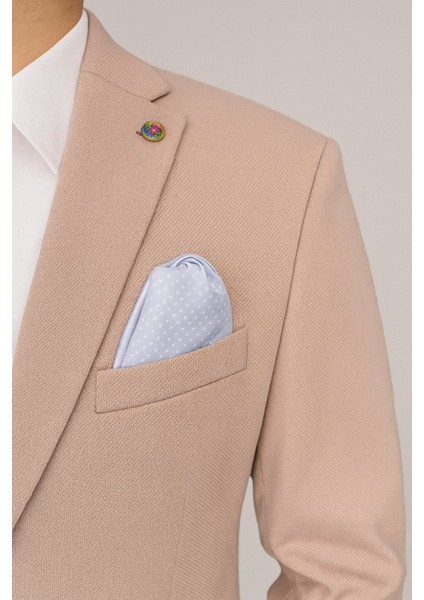 Vizon Erkek Blazer Ceket – Esnek Comfort Kumaş, Italyan Kesim, Tek Düğmeli Slim Fit Şık Model