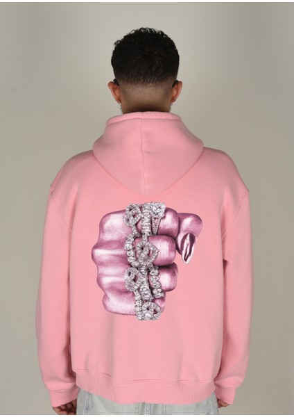 Hand Baskılı Kapüşonlu Sweatshirt