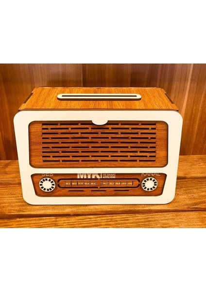 Retro Radyo Tasarımlı Şık Kumbara, Nostaljik Dekoratif Obje