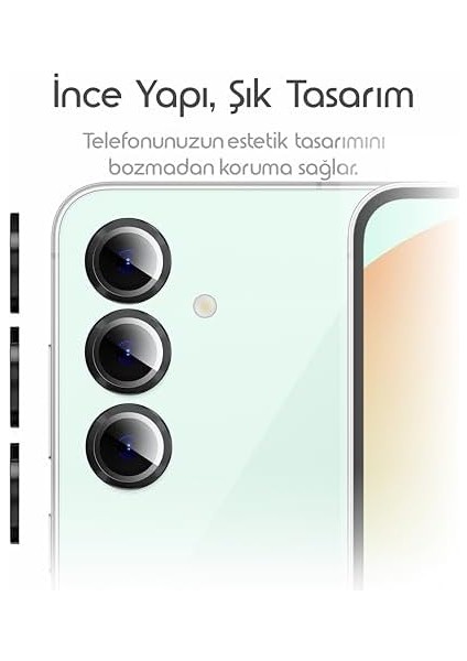 Galaxy S24 Fe Için Kolay Kurulum Aparatlı Kamera Lens Koruyucu 9h Temperli Cam Hd Görüntü Darbelere Karşı S24 Fe Koruyucu Alüminyum Alaşım Çerçeve S24 Fe Kamera Koruması (Siyah) modelleri
