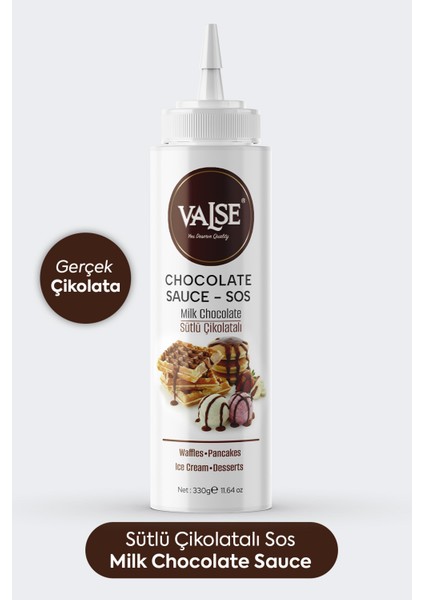 Gerçek Sütlü Çikolatalı Sos (Glutensiz) 330 Gr Waffle & Pankek & Meyve & Kek & Tatlı & Dondurma