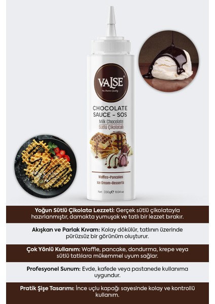 Gerçek Sütlü Çikolatalı Sos (Glutensiz) 330 Gr Waffle & Pankek & Meyve & Kek & Tatlı & Dondurma fiyatları