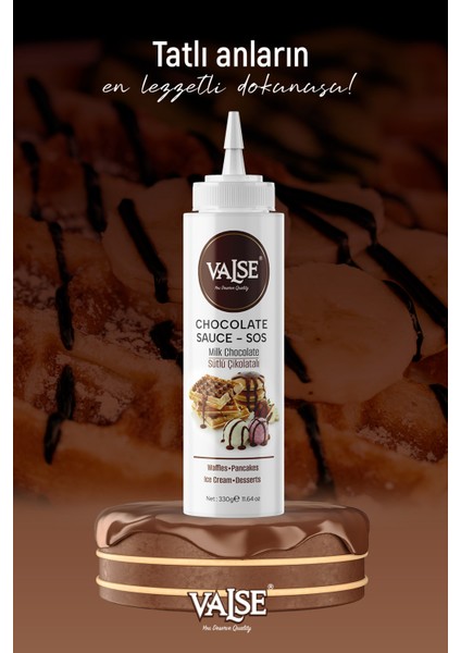 Gerçek Sütlü Çikolatalı Sos (Glutensiz) 330 Gr Waffle & Pankek & Meyve & Kek & Tatlı & Dondurma fırsatları