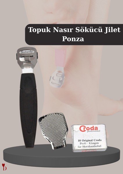 Topuk Nasır Jileti Credo Ayak Törpü Rende (Törpü ve 10 Adet Jilet