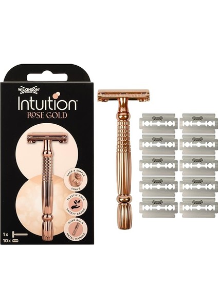 Sword Intuition Rose Gold Tıraş Bıçağı Kadınlar Için – Kelebek Ağızlı Plastik Içermeyen Tıraş