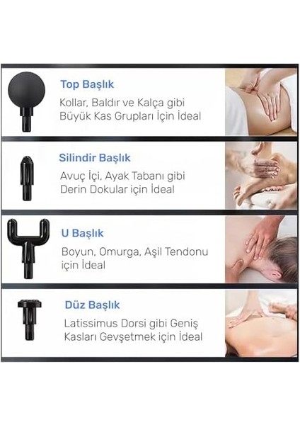 Npo NMJ17 4 Masaj Başlıklı 6 Seviyeli 3800RPM Titreşimli Type-C Şarjlı Taşınabilir Profesyonel Mini Masaj Tabancası fiyatları