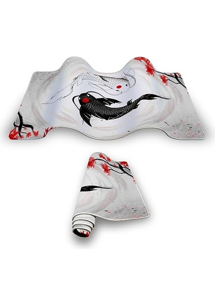 Gaming Mouse Pad 90X40 Mouse Pad Xxl Büyük Oyuncu Mouse Pad Speed Mousepad (White And Black Koi, 90X40 cm (3mm Kalınlık)) fiyatları