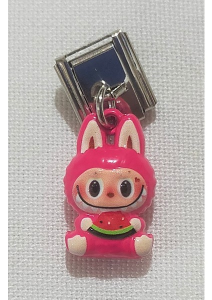 Labubu Figürlü Charm – Italyan Bilezik Uyumlu Paslanmaz Çelik