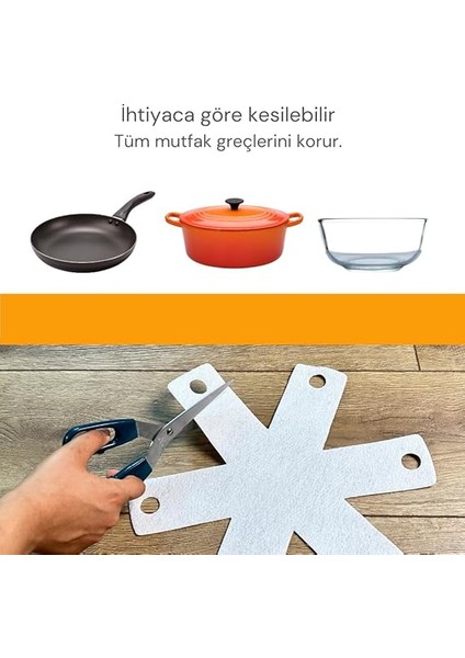 12 Adet Tencere Tava Koruyucu Düzenleyici Çizilme Önleyici Set (Beyaz) fırsatları