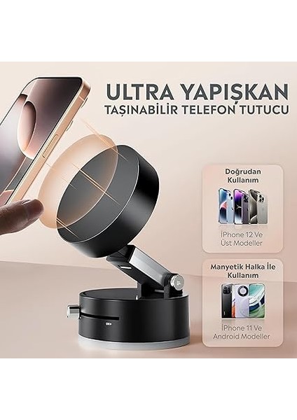 A2 Pro 180 Derece Dönebilen Vakumlu Tasarım Araç Içi Telefon Tutucu indirimleri