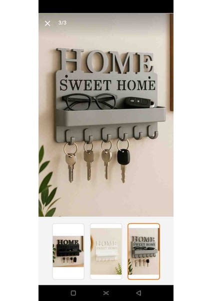 3D Baskı Home Sweet Home Duvar Anahtarlık ve Eşya Rafı fiyatları