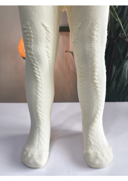 Kız Bebek Çocuk Külotlu Çorap Pamuklu Terletmez Canlı Renkler Kendinden Dokulu Sarı Tekli fırsatları