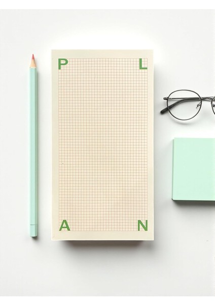 Tanıtım Masaüstü Planlayıcı | Kopar-At Not Kağıdı Not Defteri | 150 Yaprak, 90 gr Ivory Kağıt | Uzun Form Planlayıcı – 226X118 mm (Plan)