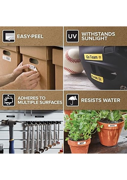 Kalıcı D1 Şerit (12 mm x 3 Mt), Siyah/beyaz - 1978365 fiyatları