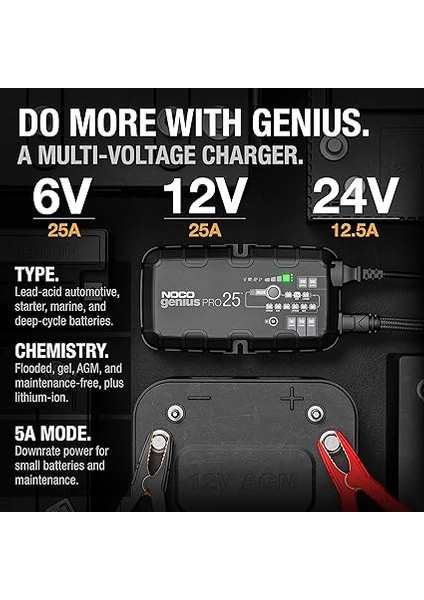 GENIUSPRO25 6V/12V/24V 1000A Akıllı Akü Şarj ve Akü Bakım/desülfatör/power Supply modelleri