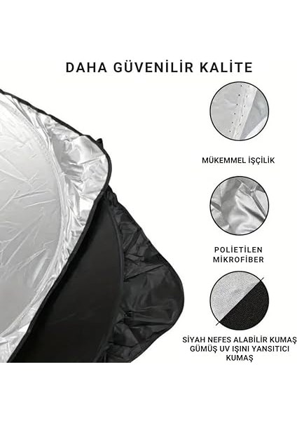 150X70 cm Universal Araç Içi Ön Cam Güneş Koruyucu Branda, Sedan, Suv ve Hatchback Uyumlu, Uv Engelleyici fırsatları