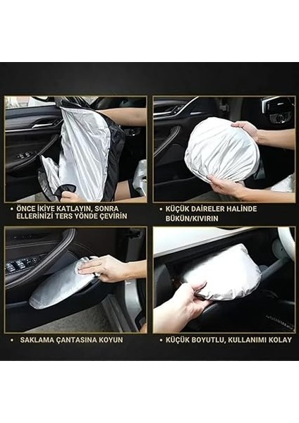 150X70 cm Universal Araç Içi Ön Cam Güneş Koruyucu Branda, Sedan, Suv ve Hatchback Uyumlu, Uv Engelleyici indirimleri
