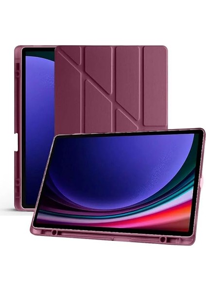 Galaxy Tab S6 Lite 2024 P620 10.4 Inç Ile Uyumlu Katlanabilir Kalemlikli Standlı Akıllı Kılıf Mürdüm indirimleri