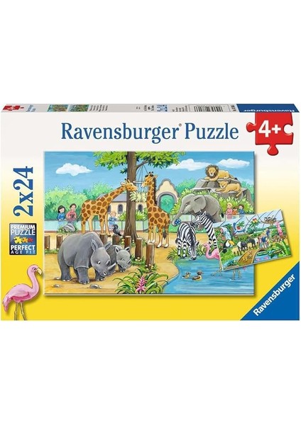 2X24 Parça Puzzle Zoo Renkli 3+
