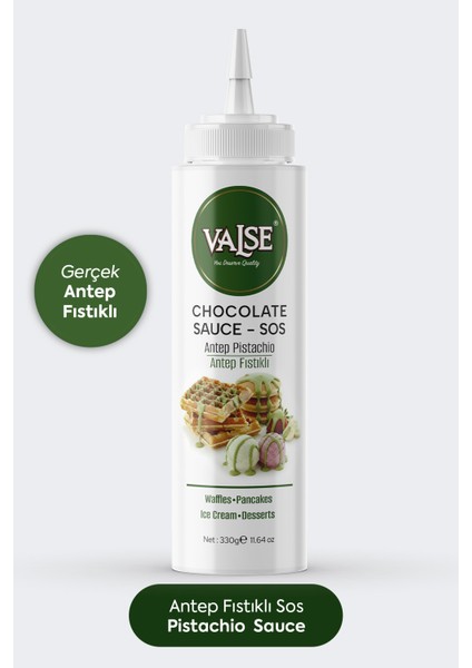 Gerçek Antep Fıstıklı Sos (Glutensiz) 330 Gr Waffle & Pankek & Meyve & Kek & Tatlı & Dondurma