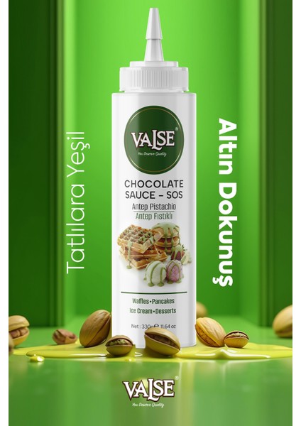 Gerçek Antep Fıstıklı Sos (Glutensiz) 330 Gr Waffle & Pankek & Meyve & Kek & Tatlı & Dondurma fırsatları