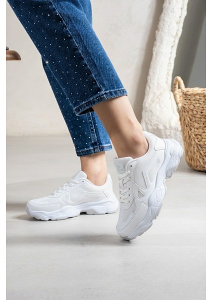 Kadın Sneaker Bağcıklı Spor Ayakkabı Günlük Okul 141NAV