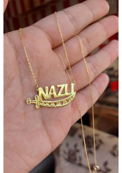 925 Ayar Gümüş Kılıç Figürlü Kolye