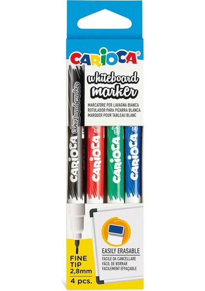 Beyaz Tahta, Silinebilir, 4 Adet, Renkli