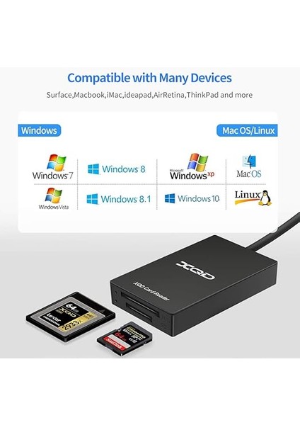 Xqd Sd Kart Okuyucu, C Tipi Xqd/sd Kart Okuyucu, Çift Yuvalı, Bellek Kartı Okuyucu, Sony G/m Serisi, Lexar USB Mark Card, Sony G Serisi, Sd Kart/sdhc Kartı, Windows/mac Os Için indirimleri