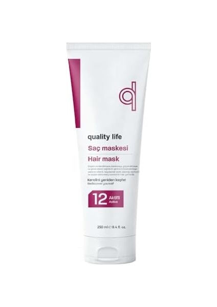 Quality Life Ql 8 Aktifli Saç Maskesi, Yıpranmış ve Kuru Saçlar Için Besleyici Onarıcı