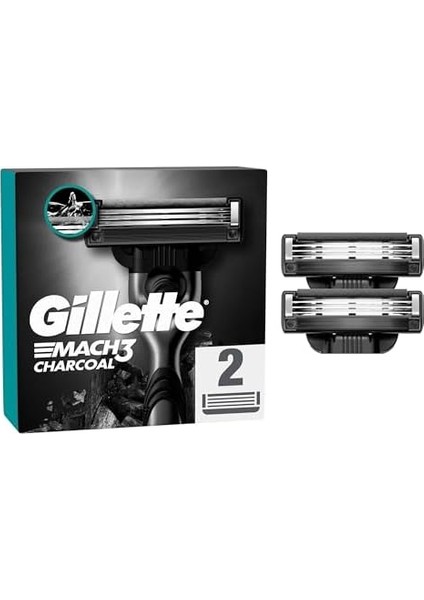 Gillette Mach3 Charcoal Yedek Tıraş Bıçağı 2'li