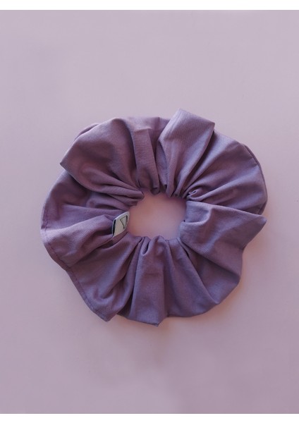 Lila Mor Lastikli Kumaş Toka