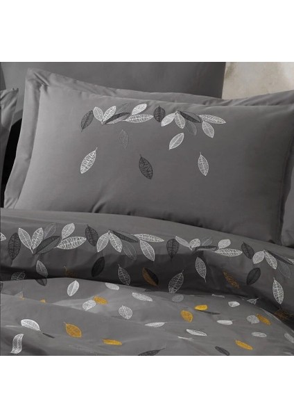 Buğz Hobby Çift Kişilik Poplin Premium Nakışlı Nevresim Lidia Gri modelleri