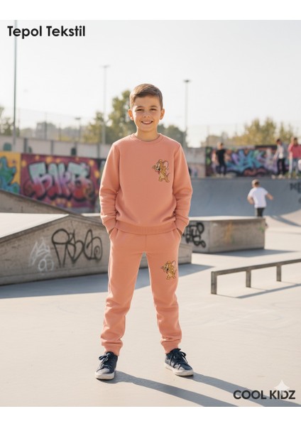 8-9 Yaş Baskılı erkek Çocuklar Için Penye Kumaş Pijama Takımı