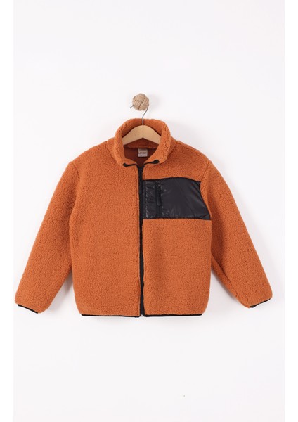 Çocuk Lastik Manşetli Fermuarlı Unisex Kuzu Wellsoft Peluş Ceket