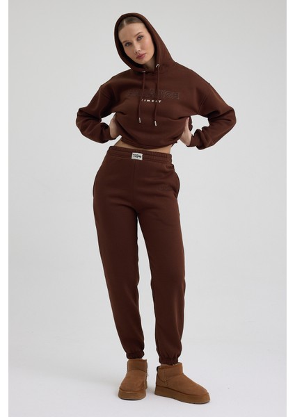 Kadın Balance Kapüşonlu Baskılı Oversize Eşofman Takım modelleri