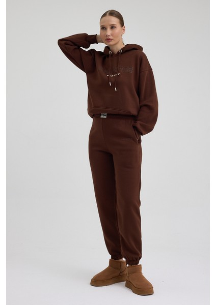 Kadın Balance Kapüşonlu Baskılı Oversize Eşofman Takım fırsatları