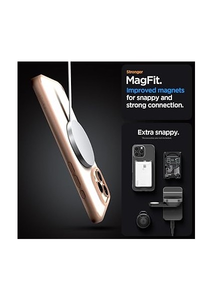 iPhone 16 Pro Max ile Uyumlu Ince Magsafe Kılıf Ultra Hybrid Sararma Karşıtı Duraclear Hava Kanalı Teknolojisi Askeri Sınıf Koruma Magfit Rose Şeffaf Kapak - ACS08690 indirimleri