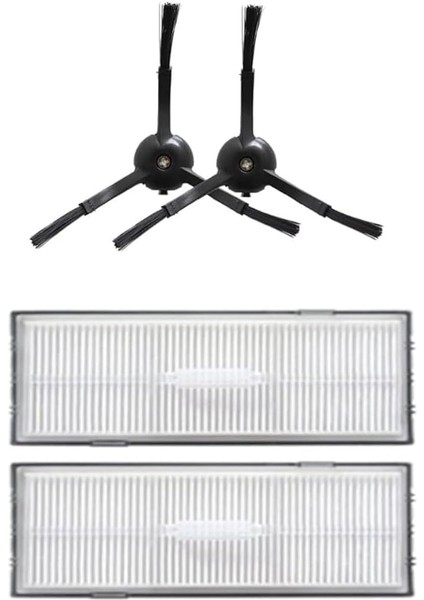 ile Uyumlu S8, S8 Plus, S8 Pro Ultra Robot Süpürge Yedek Parça Yenileme Seti-S8, S8 Plus, S8 Pro Ultra Için 2 Adet Hepa Filtre,2 Adet Yan Fırça Yedek Set- Siyah 4 Parça