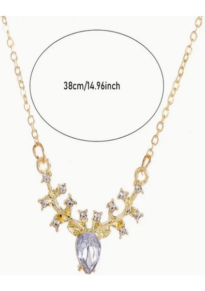 Geyik Boynuzu Detaylı Mavi Taşlı Kolye fırsatları