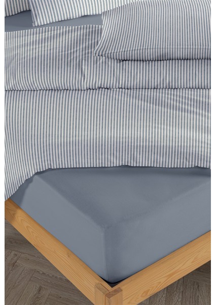Striped %100 Pamuk Ranforce Yezra Lacivert Ipliği Boyalı Nevresim Takımı Çift Kişilik - 200X220 cm modelleri