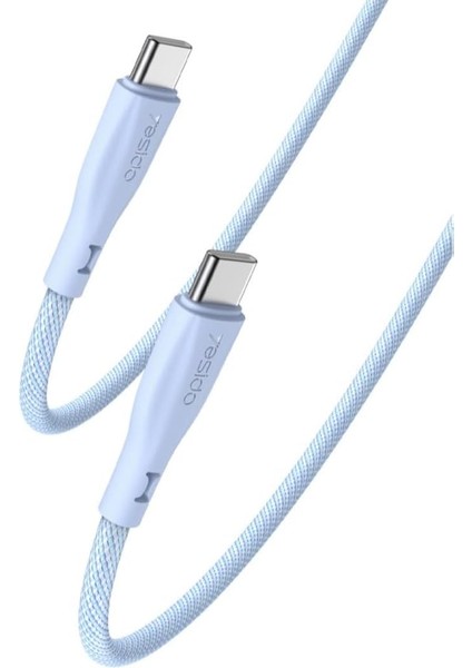 1.2m 60W Type-C To Type-C Pd Hızlı Şarj Kablosu - Mavi