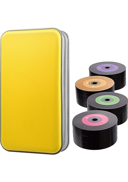 Xx CD Çantası, 96 Cd/dvd Çantası Sert Plastik CD Çantası, Saklama, Koruyucu Kılıf, DVD Saklama, Çocuklar Için Araba CD Çantası (Sarı) fiyatları