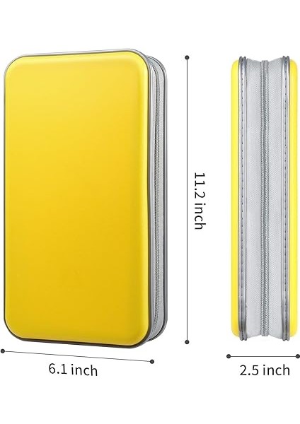 Xx CD Çantası, 96 Cd/dvd Çantası Sert Plastik CD Çantası, Saklama, Koruyucu Kılıf, DVD Saklama, Çocuklar Için Araba CD Çantası (Sarı) indirimleri