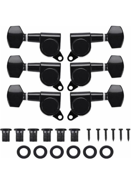 Ab1-Bk Akustik Gitar Kaliteli Burgu Takımı Yedek Parça Siyah Renk